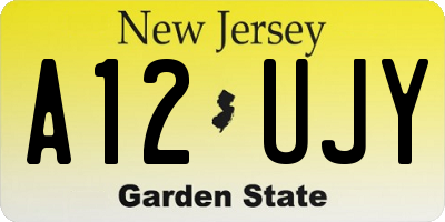 NJ license plate A12UJY