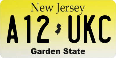 NJ license plate A12UKC
