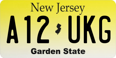 NJ license plate A12UKG