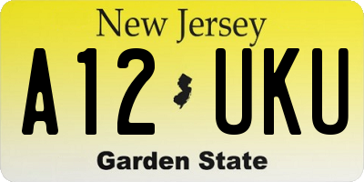NJ license plate A12UKU