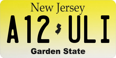 NJ license plate A12ULI