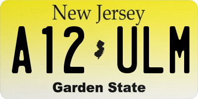 NJ license plate A12ULM