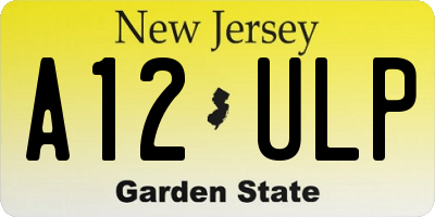 NJ license plate A12ULP