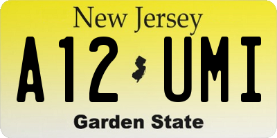 NJ license plate A12UMI
