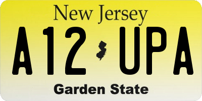 NJ license plate A12UPA