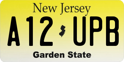 NJ license plate A12UPB