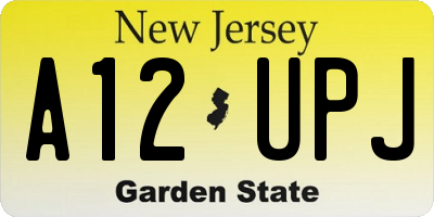 NJ license plate A12UPJ
