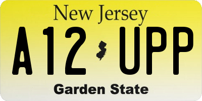 NJ license plate A12UPP