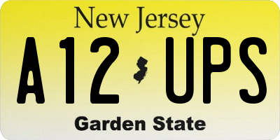 NJ license plate A12UPS