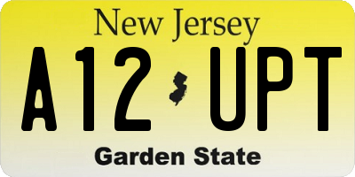 NJ license plate A12UPT