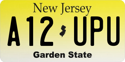 NJ license plate A12UPU