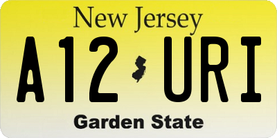 NJ license plate A12URI