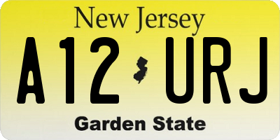 NJ license plate A12URJ
