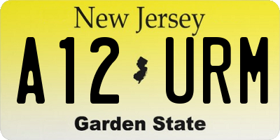 NJ license plate A12URM
