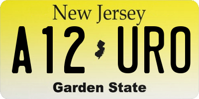 NJ license plate A12URO