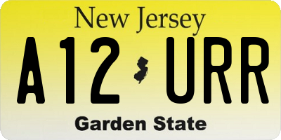 NJ license plate A12URR
