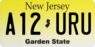 NJ license plate A12URU