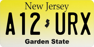 NJ license plate A12URX