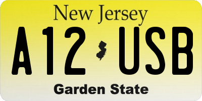 NJ license plate A12USB