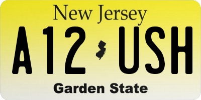 NJ license plate A12USH