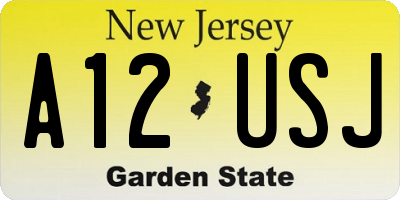 NJ license plate A12USJ