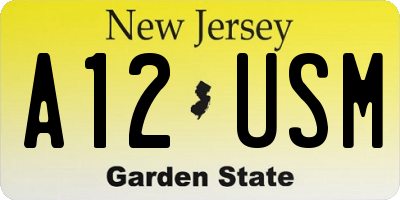 NJ license plate A12USM