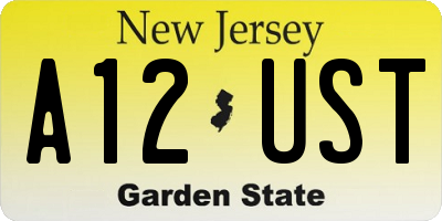NJ license plate A12UST