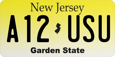 NJ license plate A12USU