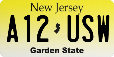 NJ license plate A12USW