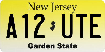 NJ license plate A12UTE