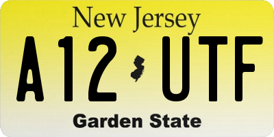NJ license plate A12UTF