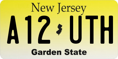NJ license plate A12UTH