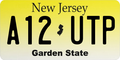 NJ license plate A12UTP