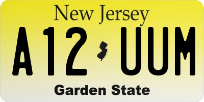 NJ license plate A12UUM