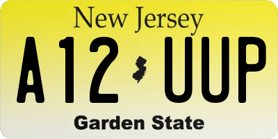 NJ license plate A12UUP
