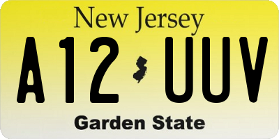 NJ license plate A12UUV