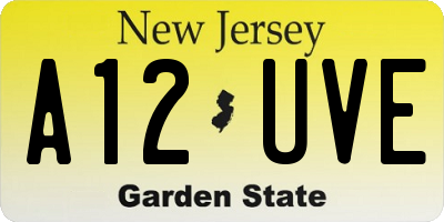 NJ license plate A12UVE
