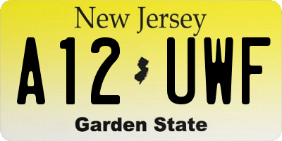 NJ license plate A12UWF