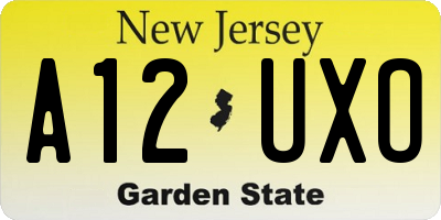 NJ license plate A12UXO