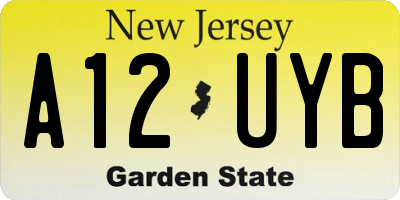 NJ license plate A12UYB