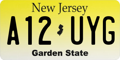 NJ license plate A12UYG