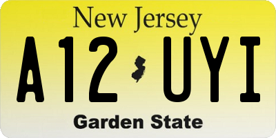 NJ license plate A12UYI