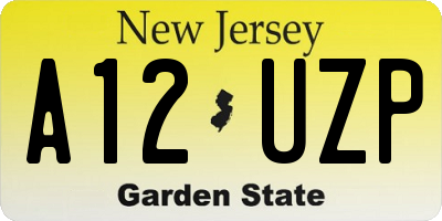 NJ license plate A12UZP