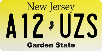 NJ license plate A12UZS
