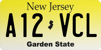 NJ license plate A12VCL