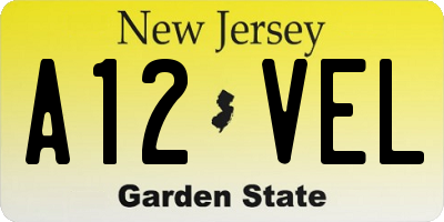 NJ license plate A12VEL