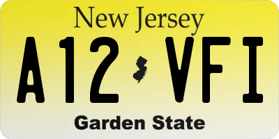 NJ license plate A12VFI