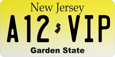 NJ license plate A12VIP