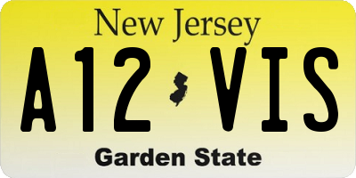 NJ license plate A12VIS