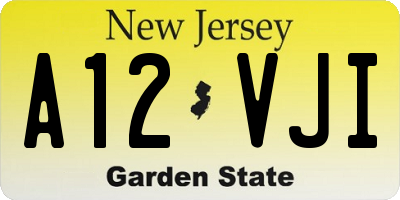 NJ license plate A12VJI